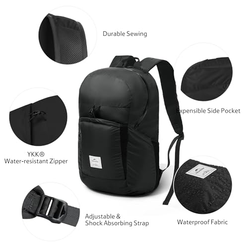 Naturehike 30L 軽量ハイキングバックパック、防水キャンプ収納可能バックパック、旅行飛行機用超軽量デイパックの詳細・まとめ 画像