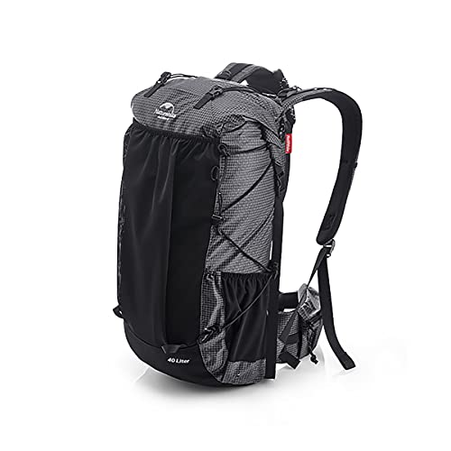 [Naturehike] 公式ショップ バックパック 登山 リュック ハイキングバッグ リュックサック アウトドア 40L+5L 大容量 収納性 防水 防災 軽量 高通気性 多機能 男女兼用 旅行用 スポーツ キャンプ レインカバー付き (ブラック) 1