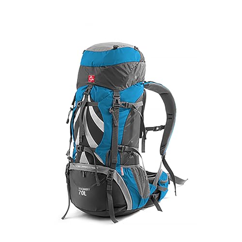 Naturehike 登山リュック 軽量バッグ 75L大容量 14Kg耐荷重 圧力分散 引き裂き防止 防水 通気 調節可能ランバーパット ナイロン製 防水袋 登山 防災 避難 アウトドア 自転車 キャンプ用品 バッグパック ハイキングリュック リュックサック (ブルー) 1
