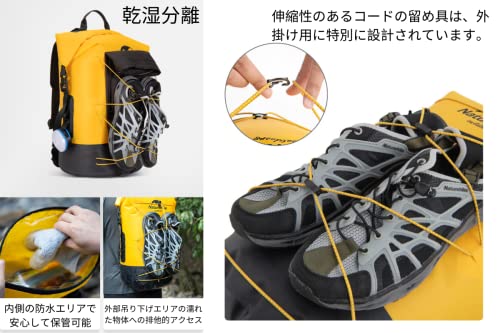 Naturehike リュック 防水IPX6 湿式と乾式の分離 登山用リュックサック バックパック 20L/30L/40Lの大容量 超軽量 アウトドア キャンプ 登山 旅行 ユニセックス (40L-カーキ)の特徴・詳細 画像