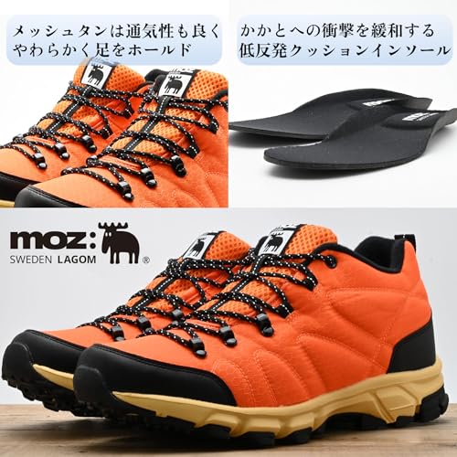 [モズ] メンズ トレッキングシューズ スニーカー 防水 軽量 撥水 グリップソール クッションインソール 靴 2277A (オレンジ, 27.0 cm)の特徴・詳細 画像