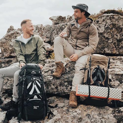 Naturehike 70+5L登山リュックサック 防災 軽量 防水 多機能 高通気性 男女兼用 スポーツ/アウトドア/キャンプ/長期旅行(深夜の黒)の詳細・まとめ 画像