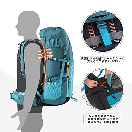 [Naturehike] 公式ショップ バックパック 登山 リュックサック 大容量 45L レインカバー付き 防水 ハイキング 防災 軽量 通気性 多機能 男女兼用 旅行用 スポーツ キャンプ 遠足 アウトドアの特徴・詳細 画像