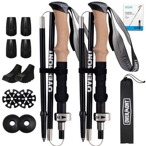 Overmont トレッキングポール A7075アルミ製 2本セット 超軽量 105-125伸縮 レッキングステッキ 超軽量 登山杖 登山用ストック ステッキ ウォーキングポール 航空品質ポールの外観・全体像 画像