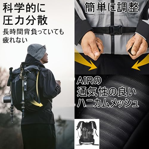 Naturehike バックパック 600g軽量 大容量 背部通気システム ベルト固定で揺らない 撥水加工 分区収納 頑丈生地 省力構造 快適 耐久 登山 耐磨耗 リュック 旅行 通勤 通学 ザック アウトドア スポーツ スポーツ ハイキングの詳細・まとめ 画像