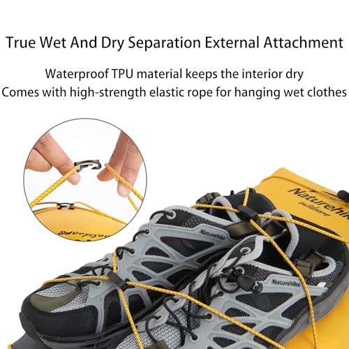 Naturehike男性用防水バックパック、ハイキングバックパック防水アウトドアデイパック、軽量キャンプ旅行20L/30L/40L。, カーキ, 20L, 防水バックパックの特徴・詳細 画像