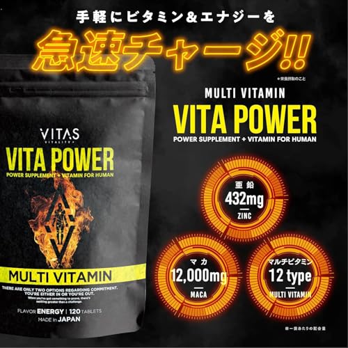 VITAS（バイタス） VITA POWER ビタパワー マカ 亜鉛 マルチビタミン 120粒 30日分の詳細・まとめ 画像