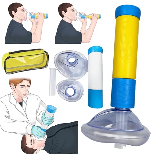 窒息吸引器 窒息救助装置 子供と大人用 マスク2枚付き 応急処置 窒息防止ツール 窒息吸引機 ポータブル 緊急装置 短い吸引時間 窒息マスク 家庭 オフィス 作業用 旅行 救急キット 非医療機器 訓練用 応急処置用品 (ホワイト+収納袋)の外観・全体像 画像