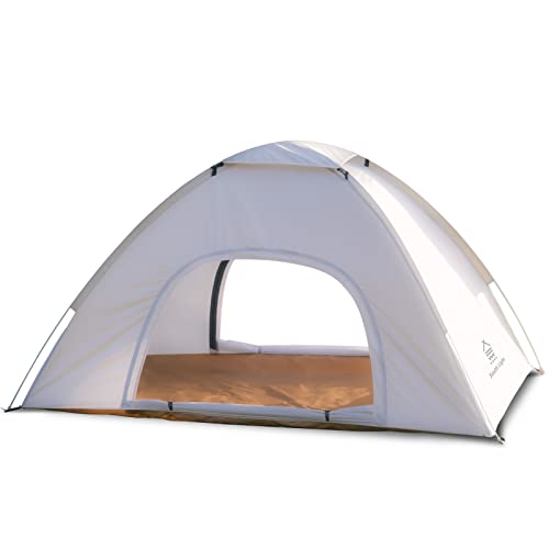 ワンタッチテント キャンプテント 2人用 ワンタッチテント UVカット加工 簡単設営 ポップアップテント テント 折りたたみ 軽量 防風 防水 耐水圧2000mm 収納袋付き アウトドア キャンプ テント 防災グッズ sl-zp150 (アイボリー) 1