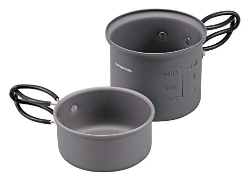 キャプテンスタッグ(CAPTAIN STAG) アウトドア キャンプ クッカー クッカーセット アルミ製 硬質アルマイト加工 ソロクッカーセット 収納バッグ付き Sサイズ トレッカー UH-4106 1