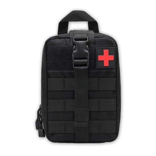 HiLiBoom メディカルポーチ 収納 救急 防水 軽量 応急処置 旅行登山 アウトドア キャンプ 防災 救急用 (ブラック) 1