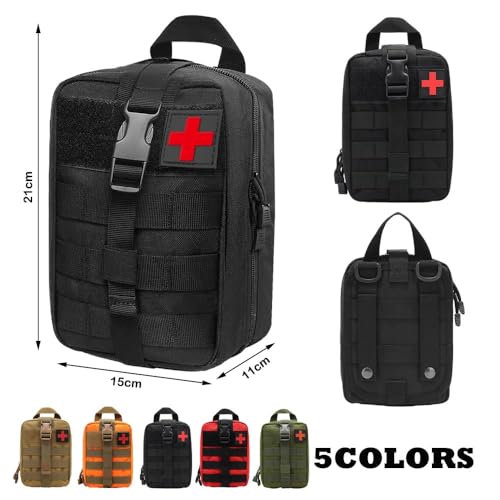 HiLiBoom メディカルポーチ 収納 救急 防水 軽量 応急処置 旅行登山 アウトドア キャンプ 防災 救急用 (ブラック)の詳細・まとめ 画像
