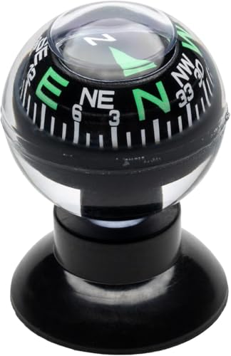 MIZAR-TEC(ミザールテック) コンパス 日本製 YCM 使いやすい 吸盤 取り付け 360度回転可能 コンパクト 車載 バイク 登山 アウトドア キャンプ ブラック 1