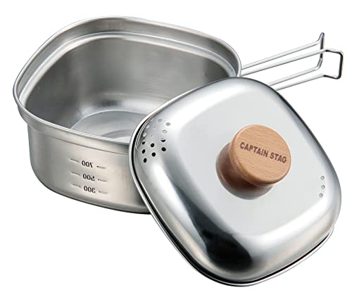 キャプテンスタッグ(CAPTAIN STAG) クッカー ステンレス 角型 ラーメンクッカー 1.3L ステンレス製 日本製 燕三条産 UH-4202 1