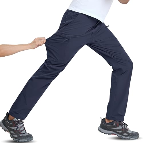[TACVASEN] アウトドアパンツ メンズ 作業用ズボン カーゴパンツ 大きいサイズ 登山用ズボン 春夏秋 薄手 通気 速乾 ハイキング トレッキング ロングパンツ ネイビー XL 1
