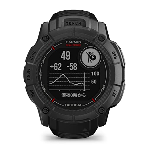 ガーミン(GARMIN) Instinct 2X Dual Power Tactical Edition Black タフネスGPSスマートウォッチ Suica対応 防水 防塵 耐熱 ストレス値 心拍数 登山【日本正規品】の詳細・まとめ 画像