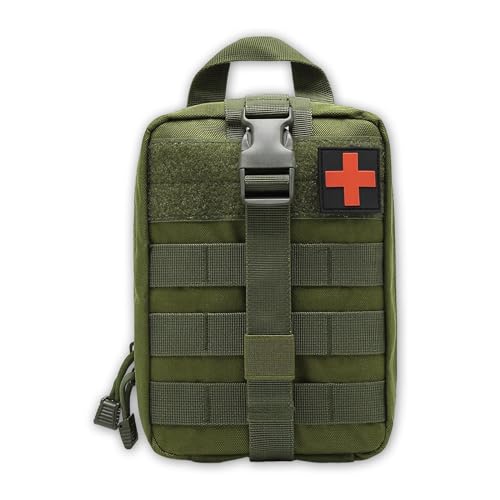 HiLiBoom メディカルポーチ 収納ポーチ 救急ポーチ 防水 軽量 収納 応急処置 旅行登山 アウトドア キャンプ 防災 救急用 (グリーン) 1