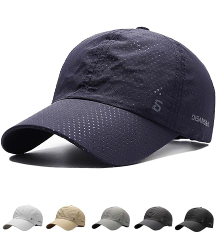 [KMOLY] メッシュキャップ メンズ 深め 大きいサイズ つば広 通気 速乾 UVカット 日焼け防止 春夏 紫外線対策 アウトドア 日よけ野球帽 ゴルフ 登山 釣り ランニング ジョギング 熱中症予 調節可能 男女兼用 (ネイビー 1