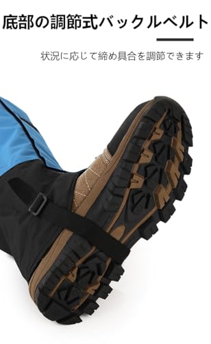 スノーゲイター 完全防水防寒 超軽量設計 通気性レッグカバー 男女兼用 登山・スノーシュー・除雪作業用 (ブラック)の特徴・詳細 画像