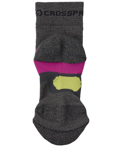 [オカモト] CROSSPRO(クロスプロ) トレッキング 靴下 CORDURA コンバットウール アーチパネル テーピング構造 足底クッション 登山用 アウトドア トレイルラン 571-101 チャコール×ピンク 22.0 cm~24.0 cm 1足組の詳細・まとめ 画像
