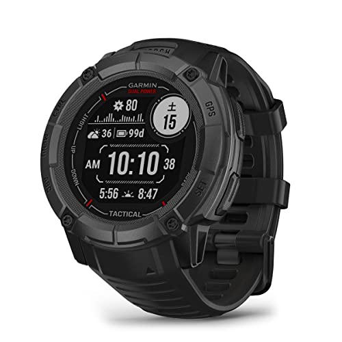 ガーミン(GARMIN) Instinct 2X Dual Power Tactical Edition Black タフネスGPSスマートウォッチ Suica対応 防水 防塵 耐熱 ストレス値 心拍数 登山【日本正規品】 1