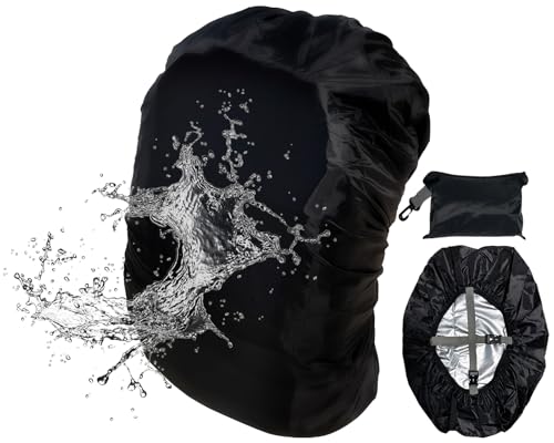 [LAXELD] 【日本企業 x 傘の耐水圧6倍を実験済】リュックカバー ザックカバー レインカバー 防水 リュックサック カバンカバー 自転車 通学 収納袋付き 20L 30L 40L 50L 60L (L（35〜50L）) 1