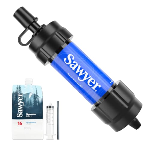 ソーヤー ミニ SP128 SAWYER | 携帯浄水器 浄水器 ポータブル浄水器 防災 防災アイテム 災害用 非常用 キャンプ キャンプ用品 アウトドア アウトドア用品 登山【日本正規品】 (ブルー（通常版）) 1