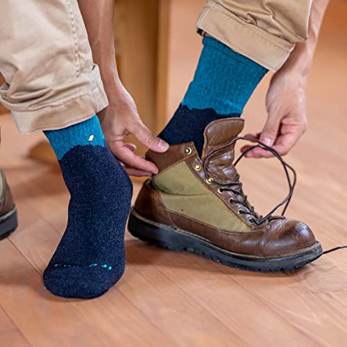 [千代治のくつ下] メンズ 高御位山 トレッキングソックス 2足組 25-27cm チャコール&ダークブルー 日本製の特徴・詳細 画像