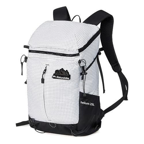 Naturehike バックパック 40L大容量 側面ジッパー 水分補給穴 背部調整 軽量 通気 レインカバー付き コンパクト メンズ レーディス 登山リュック (25L, ホワイト) 1