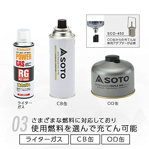 ソト(SOTO) スライドガストーチ 日本製 ST-487 ブラックの特徴・詳細 画像