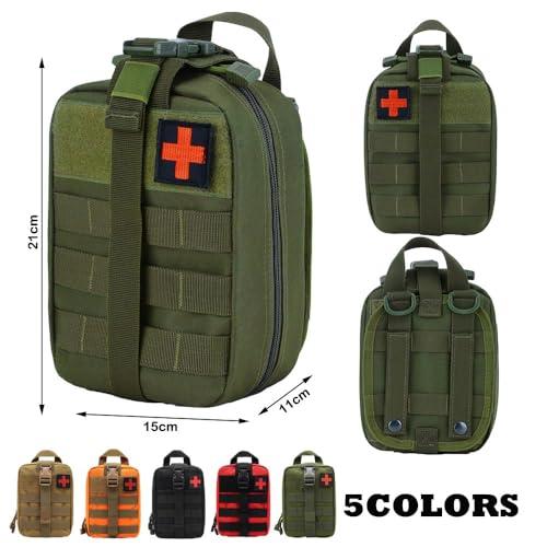 HiLiBoom メディカルポーチ 収納ポーチ 救急ポーチ 防水 軽量 収納 応急処置 旅行登山 アウトドア キャンプ 防災 救急用 (グリーン)の詳細・まとめ 画像
