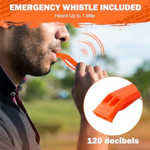 緊急サバイバルテント ライフシェルター - 2人用マイラー緊急シェルターチューブテント 緊急ホイッスル&パラコード付き 全天候型必需品 サバイバルギア サバイバルキット ハイカー、サバイバリスト、キャンパー用の特徴・詳細 画像