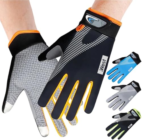 トレッキンググローブ 【アウトドアガイド推奨】 スマホ対応 登山 手袋 トレイル ハイキング グローブ クライミング キャンプ アウトドア (オレンジ, M)の外観・全体像 画像