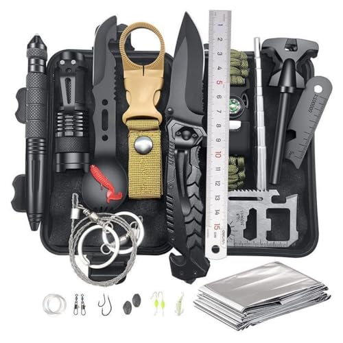 Kirnuo アウトドア用応急処置用品、荒野の救急キット、サバイバルグッズ サバイバルキット、サバイバルぐっず、ツールセット、多用途アドベンチャーツール (12点セット) 1