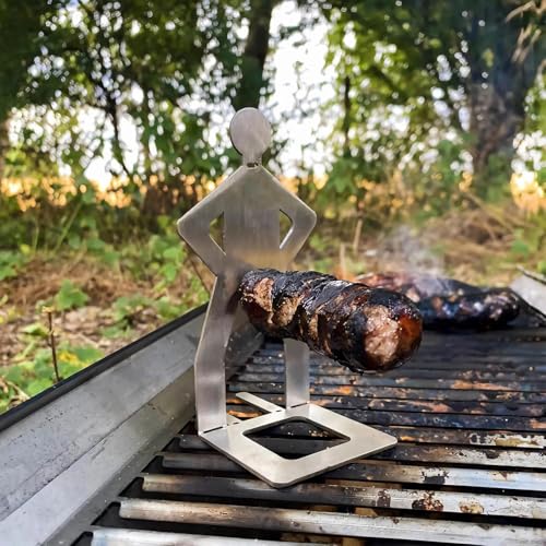 バーベキュー グリルホルダー おもしろ 人型 トングスタンド トング置き 串焼きスタンド 焼き串 ソーセージスタンドホルダー ステンレス製 キャンプ用 BBQツール アウトドア 4本セットの詳細・まとめ 画像