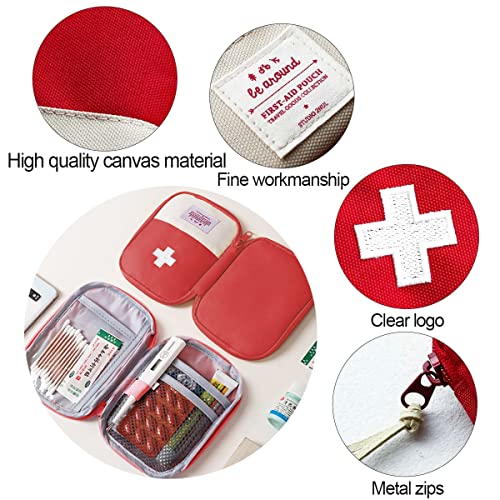 Getrays 旅行ミニ救急ポーチ、ポータブルミニ応急処置キット医薬品箱用wishlotusメディカルキットスポーツキャンプのための空のバッグハイキング屋外アクティビティ緊急事態-2個の特徴・詳細 画像