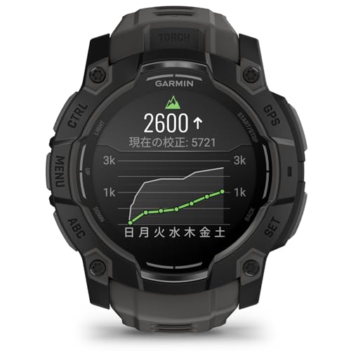 ガーミン(GARMIN) Instinct 3 50mmサイズ AMOLED Black BezelCharcoal Band 010-03020-30 【ランニング・ゴルフ・登山・サイクリング等30種類以上対応】【Android/iOS対応】【Suica機能搭載】【ビジネスシーンもOK】【日本正規品】の特徴・詳細 画像