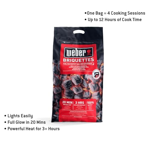 Weber(ウェーバー) バーベキュー コンロ 安心,安全BBQ チャコールブリケット(炭) 8㎏ 人,環境,食材に優しい100%自然素材 【日本正規品】 17591 黒の特徴・詳細 画像