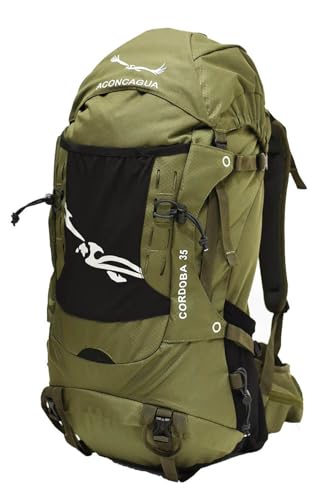 [Aconcagua] Cordoba 35 登山用バックパック 35L 軽量 背負いやすい 日帰り ハイキング トレッキング 低山 機内持ち込み対応 (グリーン) 1