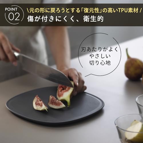 マーナ (marna) 滑りにくい まな板 S (エラストマー/傷が付きにくい) 食洗機対応 カッティングボード まないた 俎板 安定して切れる キッチン用品 グレー K807GY マーナのきほんの特徴・詳細 画像