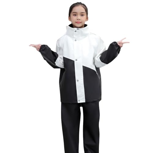 [LJZM] レインコート キッズ 上下 セパレート 子供 レインスーツ ランドセル対応 雨具 カッパ レインウエア ジュニア 男の子 女の子 男女兼用 梅雨対策 通園 通学 遠足 (ホワイト, 3XL)の特徴・詳細 画像