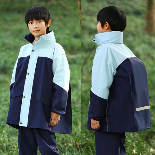 [LJZM] レインコート キッズ 上下 セパレート 子供 レインスーツ ランドセル対応 雨具 カッパ レインウエア ジュニア 男の子 女の子 男女兼用 梅雨対策 通園 通学 遠足 (ネイビー, 4XL)の詳細・まとめ 画像