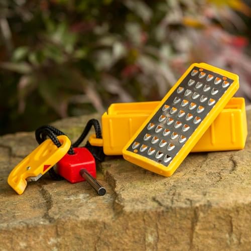 HAKONA 火口メーカー 火起こし おろし器式ファイヤースターターセット 収納ボックス付き コンパクト携帯用 枝や薪から簡単火口作成 フリント石付き キャンプ・サバイバル・災害備蓄用火起こし器 アウトドア用品 1