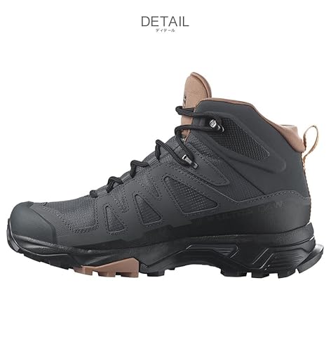 [サロモン] X ULTRA 4 MID GORE-TEX ハイキングブーツ レディース L41295600 ハイカット 防水 撥水 本革 24cm エボニー×モカムースの特徴・詳細 画像