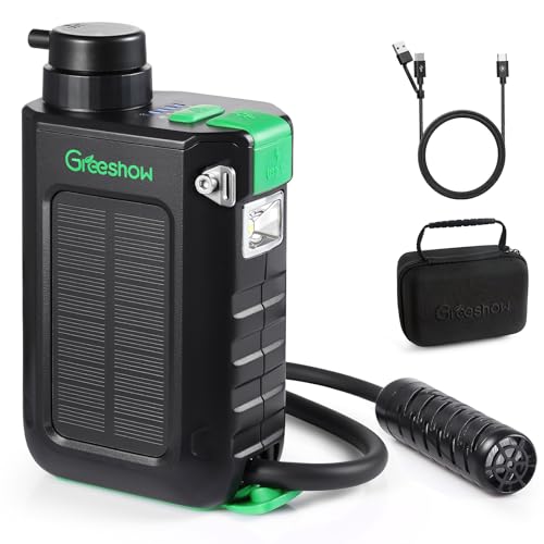 【防災安全協会推奨品】Greeshow 携帯浄水器 電動式 災害用 【日本正規品】 3WAY電源 (手回し/ソーラー/USB充電) 高性能0.01ミクロン濾過 飲み水確保 SOSライト 大容量バッテリー スマホ充電 防災グッズ アウトドア キャンプ 登山 震災 非常用 軽量 フィルター交換可能 GS-2811の外観・全体像 画像