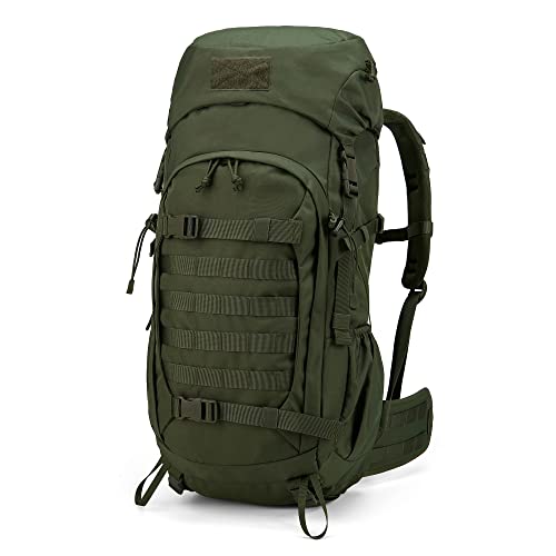 [Mardingtop] 50L バックパック 大容量 レインカバー付 タクティカルリュックサック キャンプ 登山 モールシステム ミリタリーリュック 軍用バッグ サバイバル トレッキング 大型 旅行 防災 1