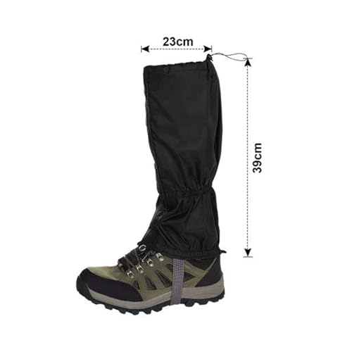 Chaojibao ゲイター 登山 レッグカバー スパッツ 長さ46センチ ゲーター 登山用ゲイター 撥水 汚れ防止 雪よけ 砂よけ 泥除け 泥はね防止 通気 軽量 調整可能 簡単 着脱 登山 草刈り トレッキング 男女兼用 (黑1)の詳細・まとめ 画像