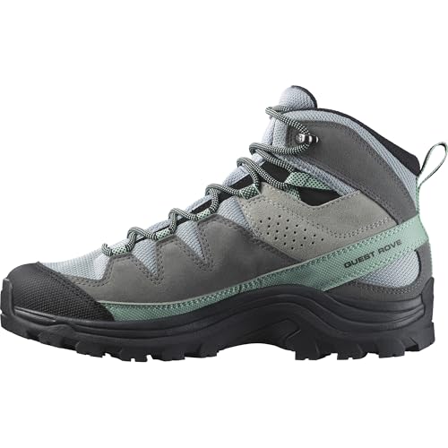Salomon レディース Quest Rove Gore-Tex、防水バックパッキング&ハイキングスエードレザーブーツ, Quarry/Quiet Shade/Black, 27.0 cmの特徴・詳細 画像