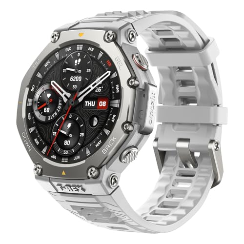 Amazfit T-Rex 3 48mm スマートウォッチ 登山 ヤマレコ ヤマップ アウトドア iPhone Android対応 GPS 6衛星 ミリタリー 超低温動作 3種類オフラインマップ ナビゲーション ルートインポート 170+スポーツモード 健康管理 気圧高度計 筋力トレーニング 10ATM防水 AIによる音声操作と睡眠/運動管理 水泳 サーフィン (ヘイズグレー)の外観・全体像 画像
