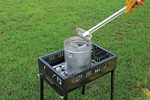 【Amazon.co.jp 限定】 キャプテンスタッグ(CAPTAIN STAG) 火起こし 火消し 大型 火消し壺 火起こし器 セット UY-7023 シルバー 外径190×高さ240mmの特徴・詳細 画像